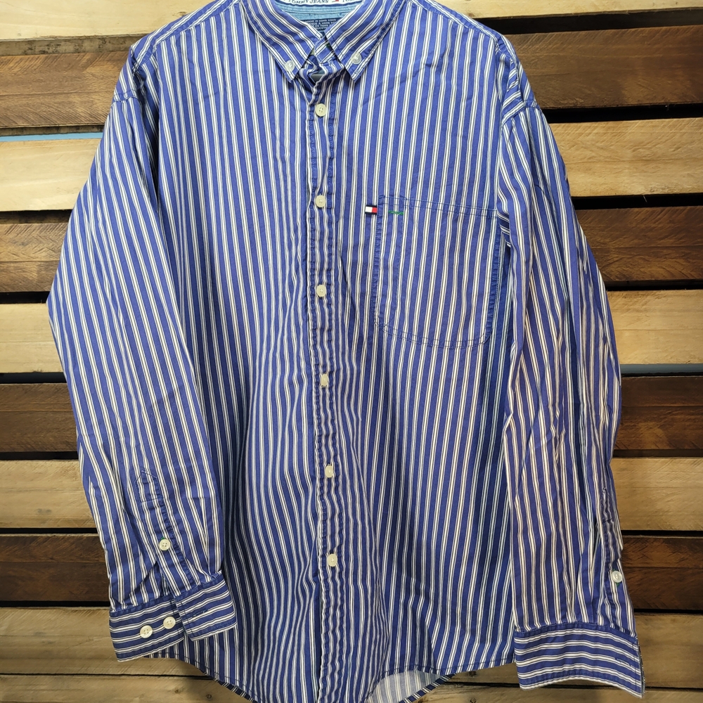 Tommy Hilfiger Men's Blue Striped Shirt